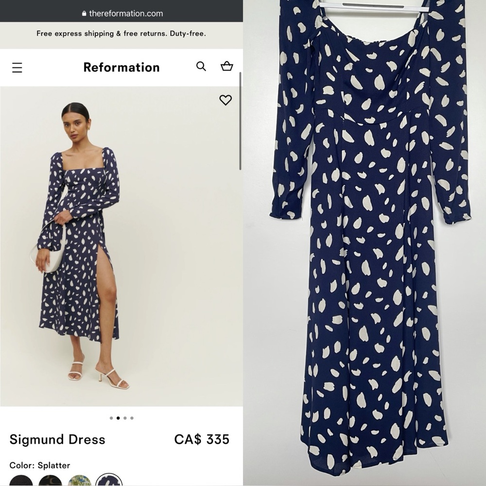 Brand new reformation Sigmund dress size 4 - Picture 3 of 12